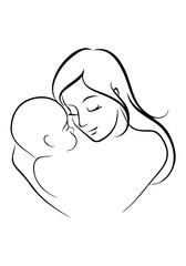 Lovely illustration of mother and baby