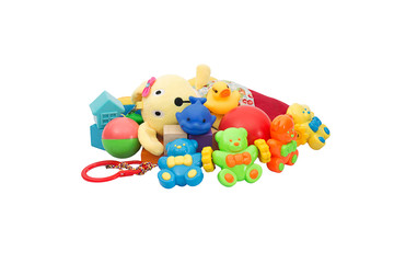 Children’s toys isolate on a white background with Clipping Path