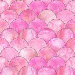 Mermaid fish scale wave japanese seamless pattern © Olga