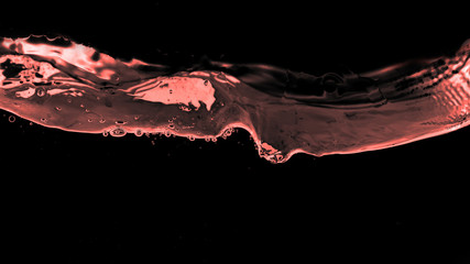 Waves of red water on a black background