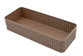 Empty plastic basket isolated on white