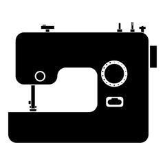 Sewing machine icon black color illustration flat style simple image