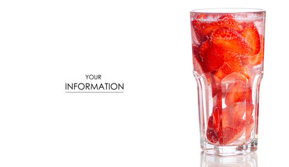 Glass strawberry lemonade pattern on background isolation