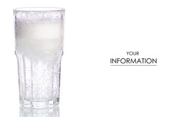 Glass carbonated water pattern on white background isolation