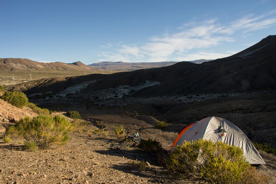 camping at Bolivian highland