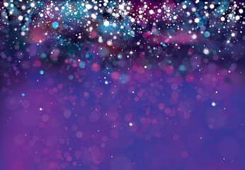 Vector violet, sparkle  background with   lights and stars. - 209874100