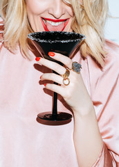 Pretty Woman Drinking Cocktail