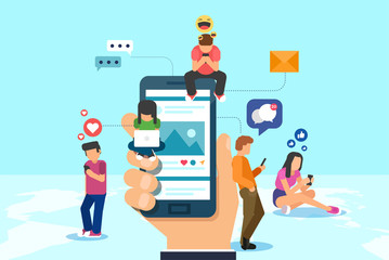 Social media concept in vector