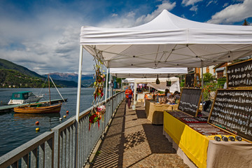 Spring markets on the "Lugano" lakeside.