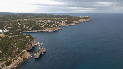 Naklejka na ściany i meble Coast of Majorca from the air