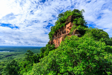 Landscape of Phu- Toek, the mountain of faith in  Buengkan province, Thailand.