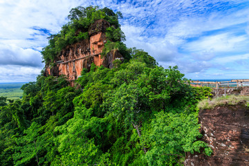 Fototapeta na wymiar Landscape of Phu- Toek, the mountain of faith in Buengkan province, Thailand.