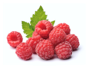 Raspberry with leaves.