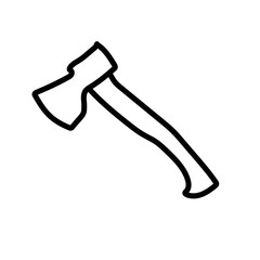 Line icon axe isolated on white background. Vector illustration.
