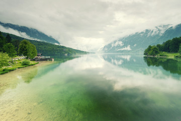 Fototapeta premium Beautiful calm and cristal clear lake water