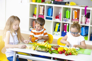 Students prepare their healthy snack themselves