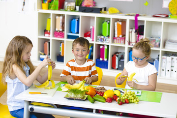 Students prepare their healthy snack themselves