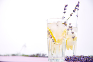 Lavender lemonade with lemon