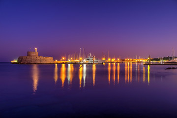 Fototapeta premium Windmills at Mandraki Harbour