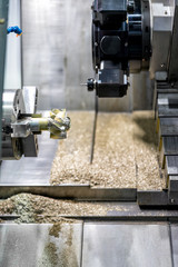 Steel metal automotive parts cutting machine process by CNC lathe