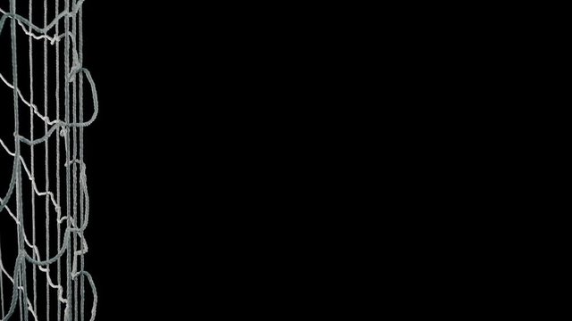 Soccer Ball Scores Goal On Black Background