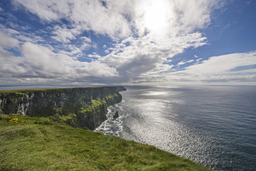 Cliffs of Moher with blue sky