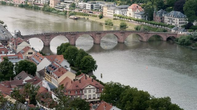 Heidelberg, Karl-Theodor-Bridge, aerial view, Heidelberg, Summer 2018