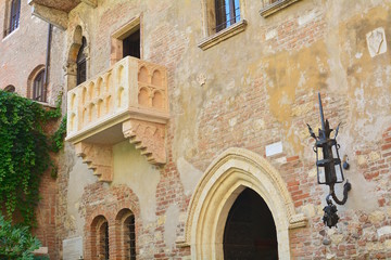 The famous balcony of the Juliet's House in Verona, Italy.