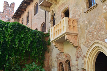 The famous balcony of the Juliet's House in Verona, Italy.