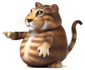 Fun cat - 3D Illustration