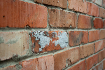 Destroyed brick wall
