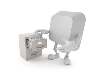 Computer key character with archive