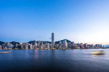 city skyline in hongkong china