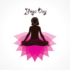 Fototapeta na wymiar illustration of woman International Yoga Day