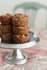 Muffins one a cake stand