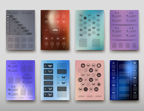 Leaflet cover infographics presentation abstract geometric background, layout in A4 set technology brochure flyer design statistics template vector shadow