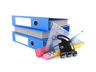 School supplies with ring binders