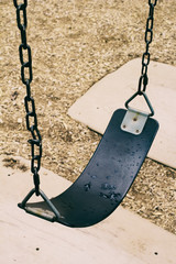  Empty children's swing set. 