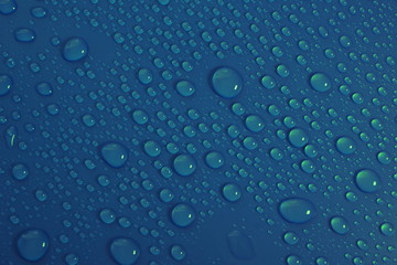 water drops on blue background texture