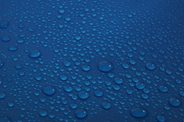water drops on blue background texture