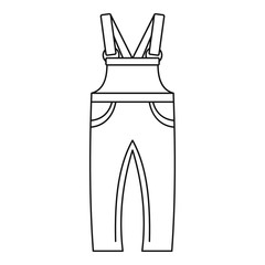 Jeans work pants icon. Outline illustration of jeans work pants vector icon for web design isolated on white background