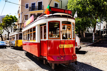 Fototapeta na wymiar Tram in Lisbon, Portugal