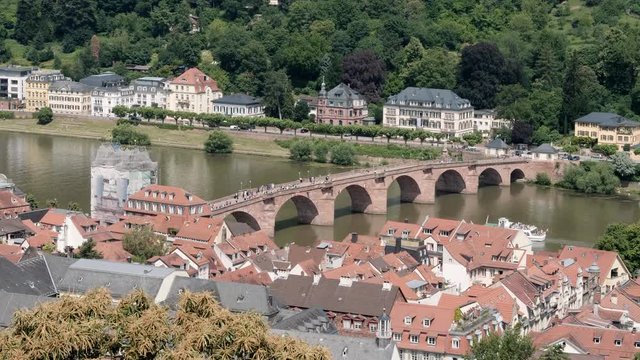Heidelberg, Karl-Theodor-Bridge, aerial view, Heidelberg, Summer 2018