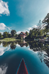 Münster Pleister Mühle Wasser Spiegelung auf dem Kanu, Boot fahren Dorfleben Abenteuer Urlaub