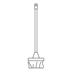 Cleaning mop icon. Outline illustration of cleaning mop vector icon for web design isolated on white background