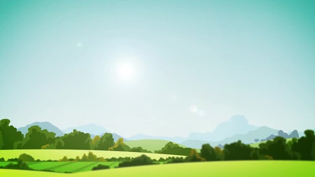 Country Landscape background Clip/
Animation of a country rural landscape background, in summer season