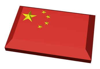 Chana flag 3D geometric isometric perspective illustration isolated on white background