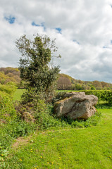 Big rock in the countryside.