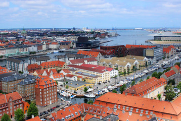 Fototapeta na wymiar Copenhagen harbour city view