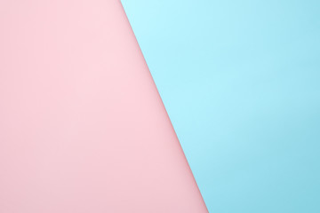 Pink and light blue pastel paper color cross overlap for background